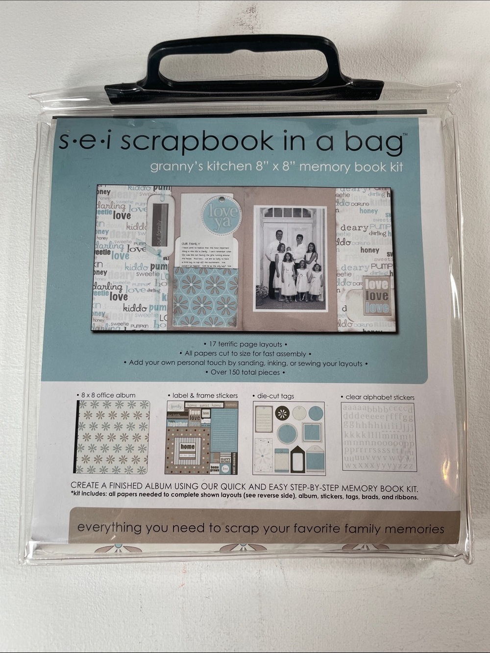 SEI Scrapbook in a bag Granny’s Kitchen. 8x8 memory book kit